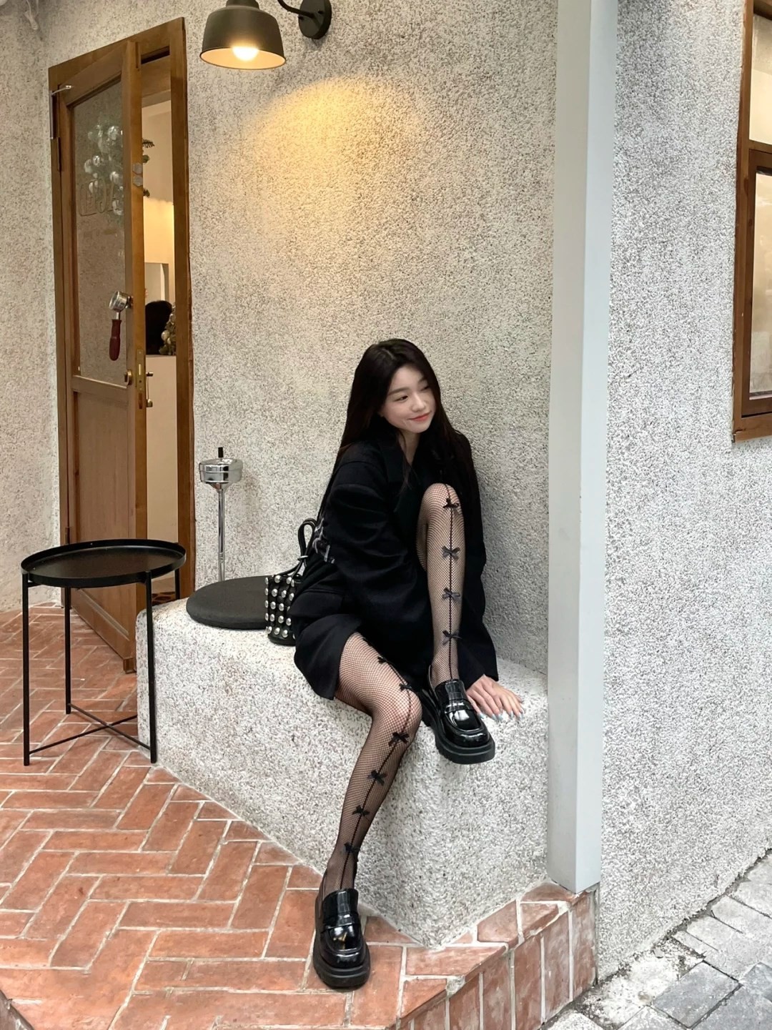 Bow Pattern Fashion Fishnet Stocking Tights with Bow Pattern